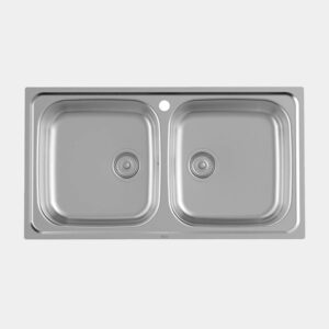 FREGADERO VICTORIA 2 CUBETAS INOX 90X49