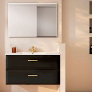 Mueble Visobath Delta 100cm 2C Cotton y Negro