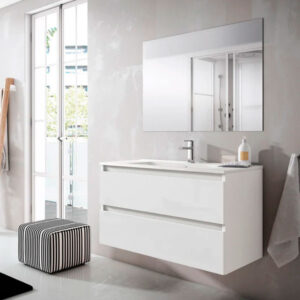 Mueble de Baño Visobath 80cm 2C + Lavabo Nieve brillo