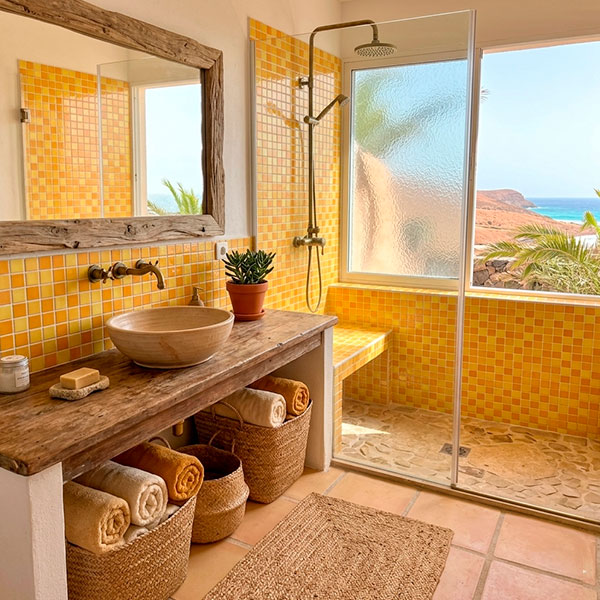 Mosaico Rainbow Amarillo 28x28 Rocatiles - Imagen 2