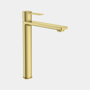 Grifo Lavabo Alto Roca Targa Oro Cepillado